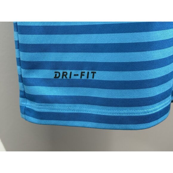 Nike Golf Polo Short Sleeve Shirt Men’s M TPC Sawgrass Blue Stripe PGA Dri-Fit - Picture 7 of 13